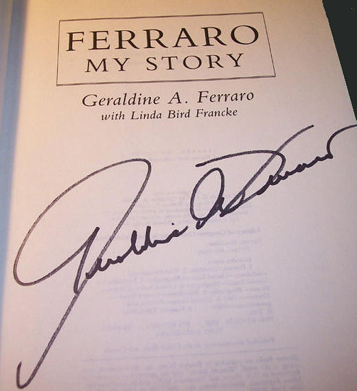 Signature of Geraldine Ferraro